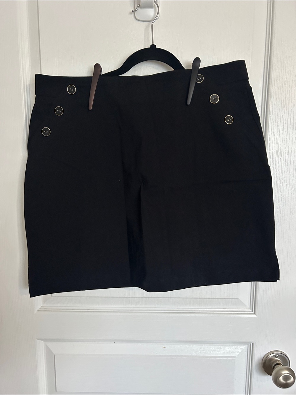 Rafaella Black Button-Detail Skort